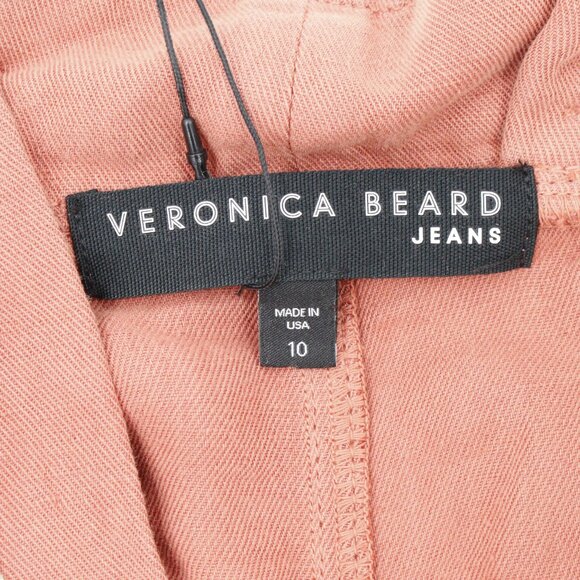 NWT Veronica Beard Pants Womens 10 Mocha Karter Linen Cotton High Rise Straight - Picture 13 of 16